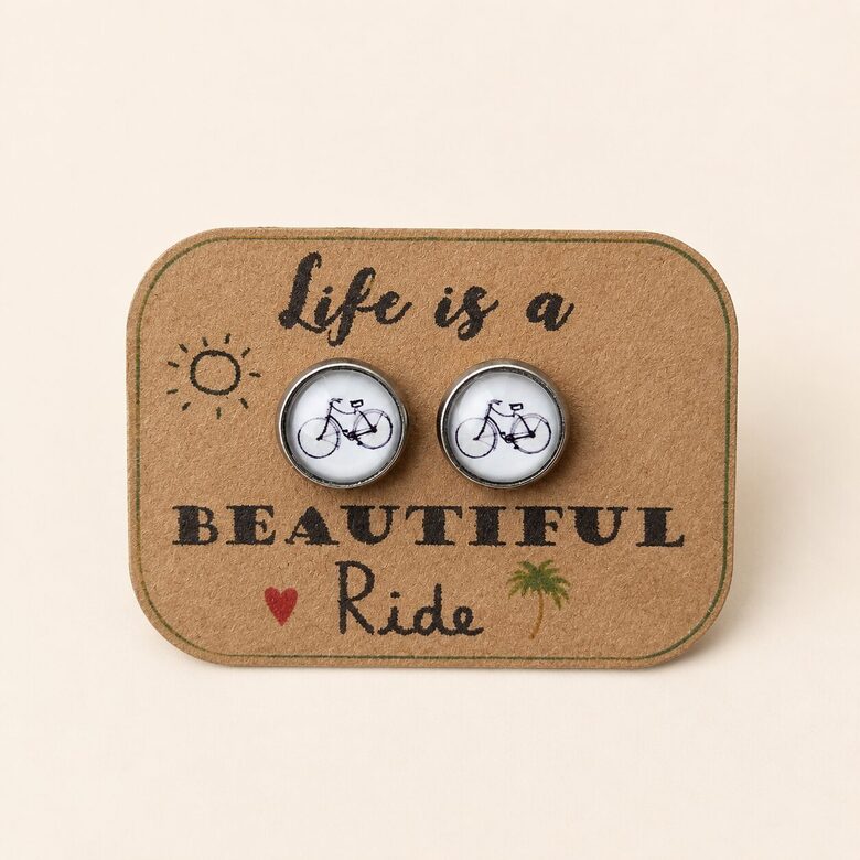 Velosipēda auskari – "Life is a beautiful ride!"