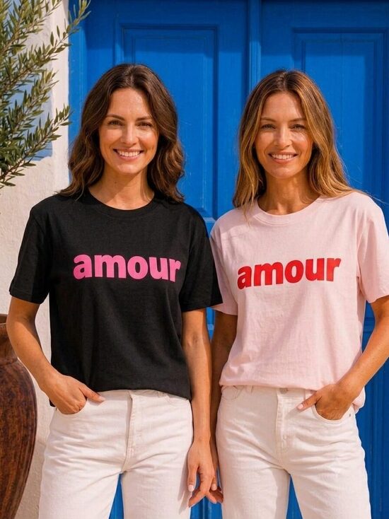Kokvilnas T-krekls "AMOUR"